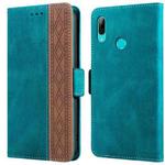 For Huawei P smart 2019 Stitching Side-Magnetic RFID Leather Phone Case(Dark Green)
