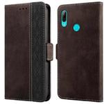 For Huawei Y6 2019 Stitching Side-Magnetic RFID Leather Phone Case(Coffee)