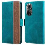 For Honor 50 Stitching Side-Magnetic RFID Leather Phone Case(Dark Green)