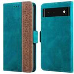 For Google Pixel 6 Stitching Side-Magnetic RFID Leather Phone Case(Dark Green)