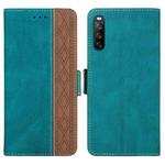 For Sony Xperia 10 III Stitching Side-Magnetic RFID Leather Phone Case(Dark Green)