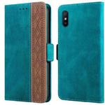 For Xiaomi Redmi 9A Stitching Side-Magnetic RFID Leather Phone Case(Dark Green)