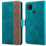 For Xiaomi Redmi 9C Stitching Side-Magnetic RFID Leather Phone Case(Dark Green)