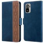 For Xiaomi Redmi Note 10 4G Stitching Side-Magnetic RFID Leather Phone Case(Royal Blue)