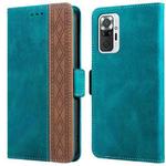 For Xiaomi Redmi Note 10 Pro Stitching Side-Magnetic RFID Leather Phone Case(Dark Green)