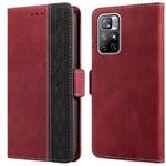 For Xiaomi Redmi Note 11 Stitching Side-Magnetic RFID Leather Phone Case(Red)