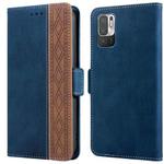 For Xiaomi Redmi Note 10 JP Version Stitching Side-Magnetic RFID Leather Phone Case(Royal Blue)