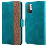 For Xiaomi Redmi Note 10 JP Version Stitching Side-Magnetic RFID Leather Phone Case(Dark Green)