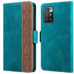 For Xiaomi Redmi 10 4G Stitching Side-Magnetic RFID Leather Phone Case(Dark Green)