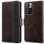 For Xiaomi Redmi Note 11 Pro Stitching Side-Magnetic RFID Leather Phone Case(Coffee)