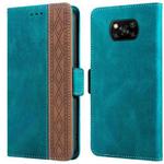 For Xiaomi Poco X3 Stitching Side-Magnetic RFID Leather Phone Case(Dark Green)