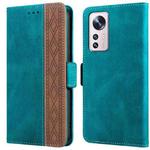 For Xiaomi 12 Stitching Side-Magnetic RFID Leather Phone Case(Dark Green)