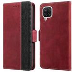 For Samsung Galaxy A12 5G Stitching Side-Magnetic RFID Leather Phone Case(Red)
