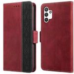 For Samsung Galaxy A13 4G Stitching Side-Magnetic RFID Leather Phone Case(Red)