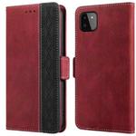 For Samsung Galaxy A22 5G Stitching Side-Magnetic RFID Leather Phone Case(Red)