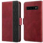 For Samsung Galaxy S10+ Stitching Side-Magnetic RFID Leather Phone Case(Red)