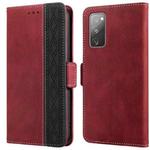 For Samsung Galaxy S20 FE 5G Stitching Side-Magnetic RFID Leather Phone Case(Red)