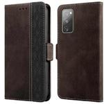 For Samsung Galaxy S20 FE 5G Stitching Side-Magnetic RFID Leather Phone Case(Coffee)