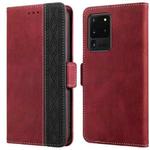 For Samsung Galaxy S20 Ultra Stitching Side-Magnetic RFID Leather Phone Case(Red)