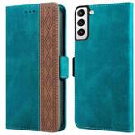 For Samsung Galaxy S22 5G Stitching Side-Magnetic RFID Leather Phone Case(Dark Green)