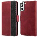 For Samsung Galaxy S22+ 5G Stitching Side-Magnetic RFID Leather Phone Case(Red)