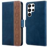 For Samsung Galaxy S22 Ultra 5G Stitching Side-Magnetic RFID Leather Phone Case(Royal Blue)