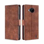For Nokia C20 Plus Skin Feel Crocodile Texture Magnetic Clasp PU Leather Phone Case(Brown)