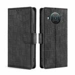 For Nokia X10 / X20 Skin Feel Crocodile Texture Magnetic Clasp PU Leather Phone Case(Black)