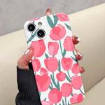 Flowers Pattern Shockproof TPU Phone Case For iPhone 12(Tulip)