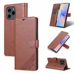 For Honor 60 SE AZNS Sheepskin Texture Flip Leather Phone Case(Brown)