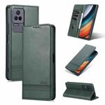 For Xiaomi Redmi K50 / K50 Pro AZNS Magnetic Calf Texture Leather Phone Case(Dark Green)