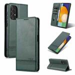 For Samsung Galaxy A23 5G AZNS Magnetic Calf Texture Leather Phone Case(Dark Green)