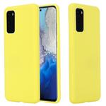 For Galaxy S20 Solid Color Liquid Silicone Shockproof Full Coverage Protective Case(Yellow)