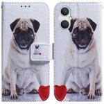 For OPPO A96 5G / Reno7 Z 5G Coloured Drawing Leather Phone Case(Pug)