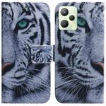 For OPPO Realme C35 Coloured Drawing Leather Phone Case(Tiger)