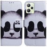 For OPPO Realme C35 Coloured Drawing Leather Phone Case(Panda)