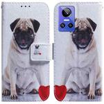 For OPPO Realme GT Neo3 Coloured Drawing Leather Phone Case(Pug)