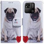 For Xiaomi Redmi 10A Coloured Drawing Leather Phone Case(Pug)