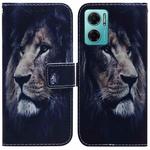 For Xiaomi Redmi Note 11E / Redmi 10 5G Coloured Drawing Leather Phone Case(Lion)