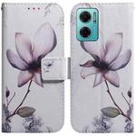 For Xiaomi Redmi Note 11E / Redmi 10 5G Coloured Drawing Leather Phone Case(Magnolia Flower)