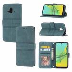 For Fujitsu Arrows F-52B Embossed Striped Magnetic Buckle Horizontal Flip Phone Leather Case(Green)