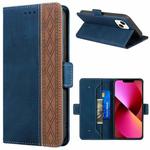 For iPhone 13 Stitching Magnetic RFID Leather Case(Royal Blue)