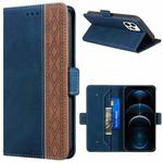 For iPhone 12 Pro Max Stitching Magnetic RFID Leather Case(Royal Blue)