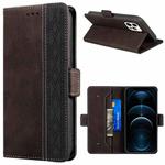 For iPhone 12 Pro Max Stitching Magnetic RFID Leather Case(Coffee)