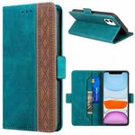 For iPhone 11 Stitching Magnetic RFID Leather Case (Deep Green)