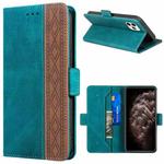 For iPhone 11 Pro Max Stitching Magnetic RFID Leather Case (Deep Green)
