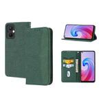 For OPPO A96 5G Woven Texture Stitching Magnetic PU Leather Phone Case(Green)