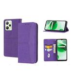 For OPPO Realme C35 Woven Texture Stitching Magnetic PU Leather Phone Case(Purple)