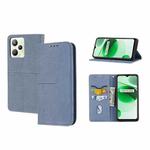 For OPPO Realme 9 Pro Woven Texture Stitching Magnetic PU Leather Phone Case(Grey)