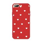 For iPhone 8 Plus / 7 Plus Multiple Love-hearts Pattern Colorful Frosted TPU Phone Protective Case(Red)